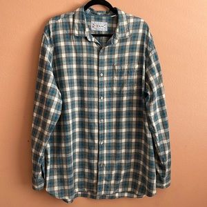 plaid men's shirt, gray blue